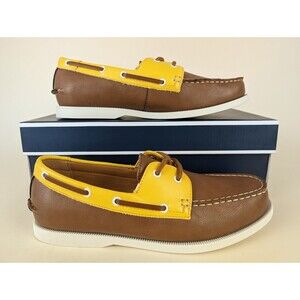 Club Room Boat Shoes Mens 8.5 M Elliot Slip On Tan Yellow Casual Flats NEW